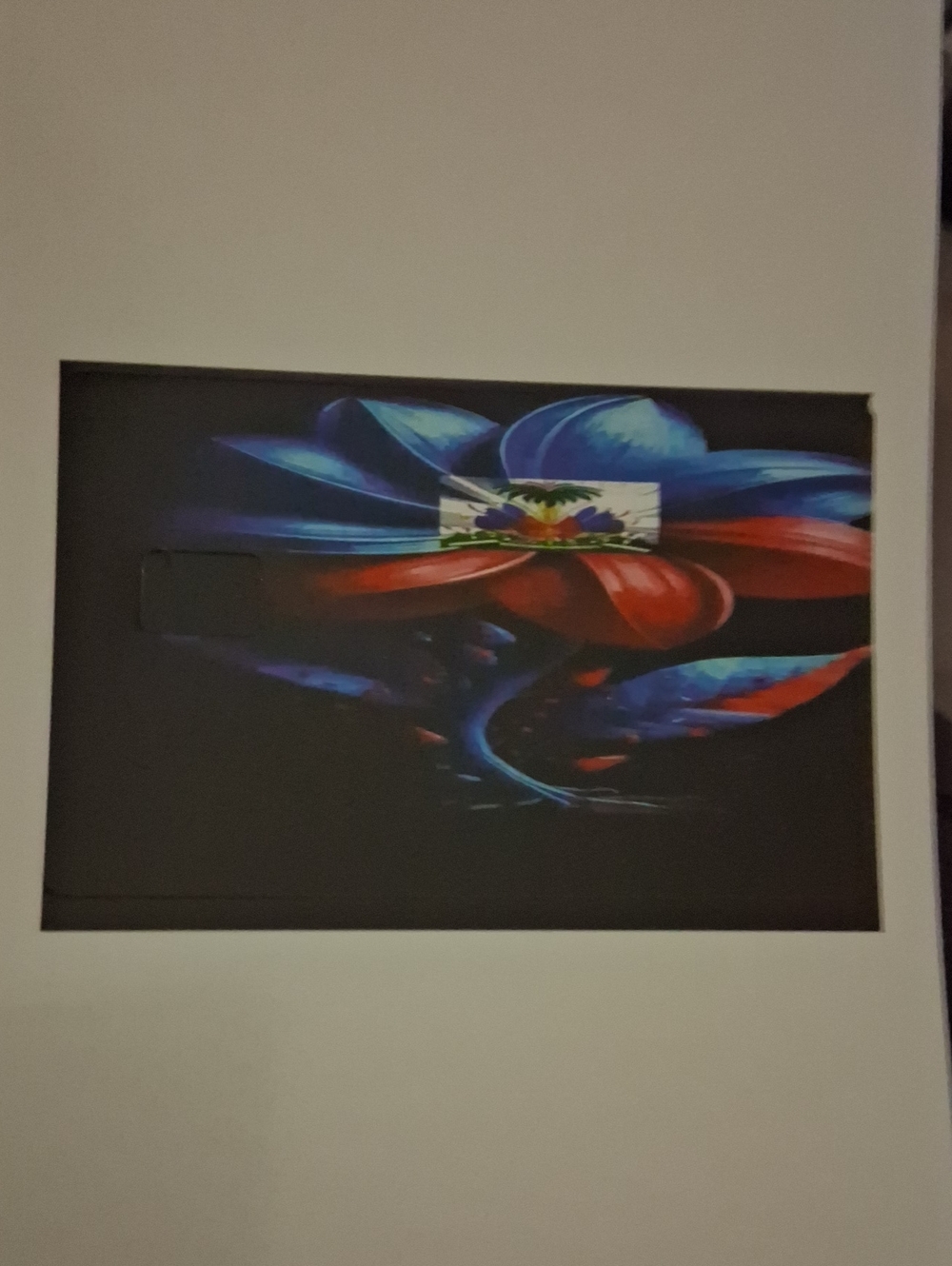 Abstract Haitian Art Print in Blue and Red by Debit Card Sticker
